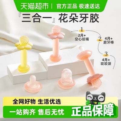 蓓兜花朵图案多功能设计牙胶