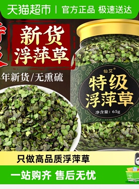 浮萍草中药材正品荨紫背圆心野生水草麻代茶饮泡水喝疹官方店旗舰