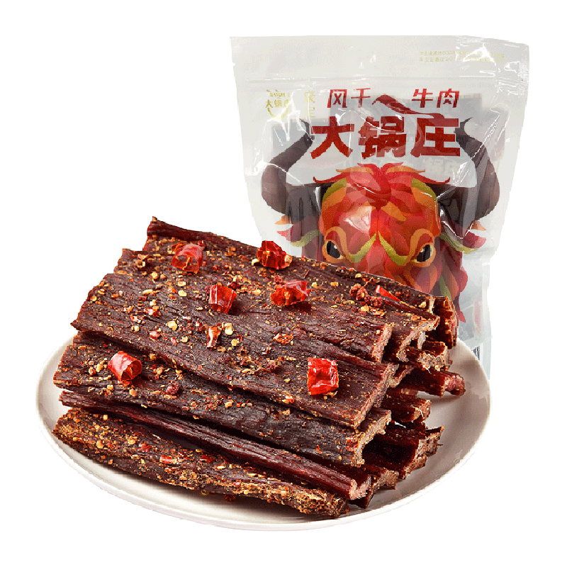 大锅庄超干风干牛肉干九成干康定特产香辣五香手撕散称独立小包装