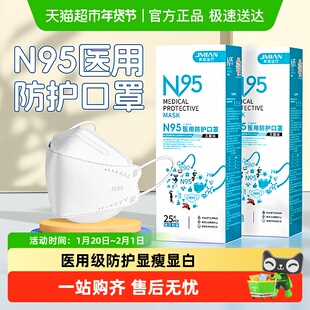界面n95级医用防护口罩一次性医疗女高颜值秋冬季柳叶鱼嘴3d型