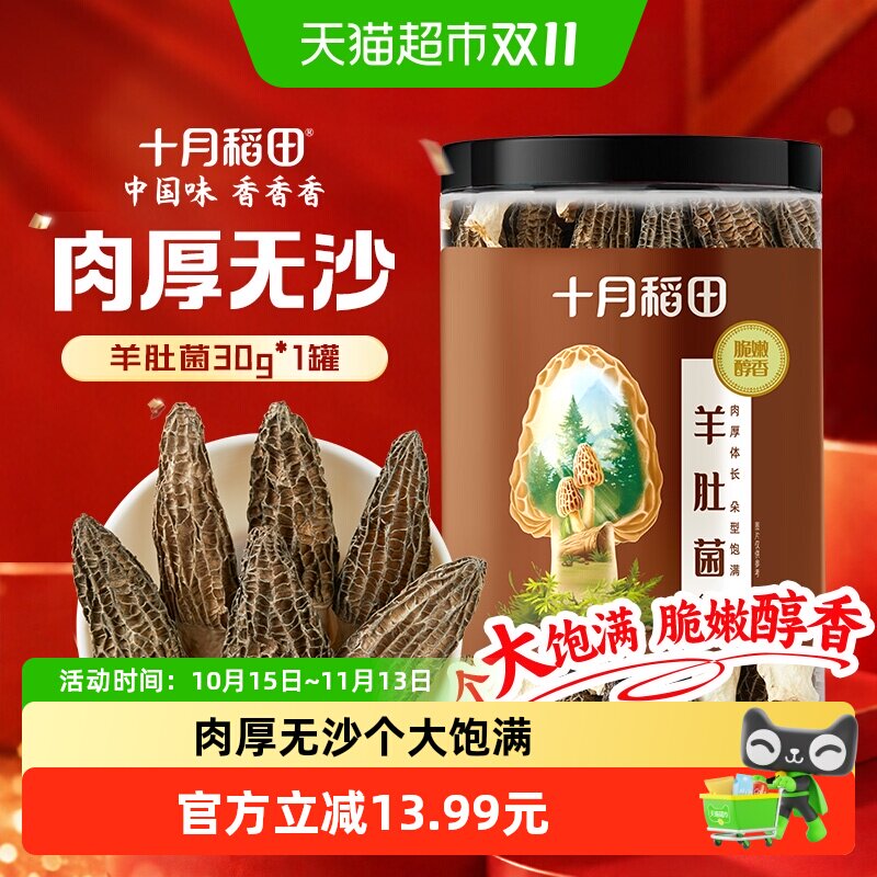 十月稻田羊肚菌5-8cm大个装无沙云南特产煲汤新鲜汤料包