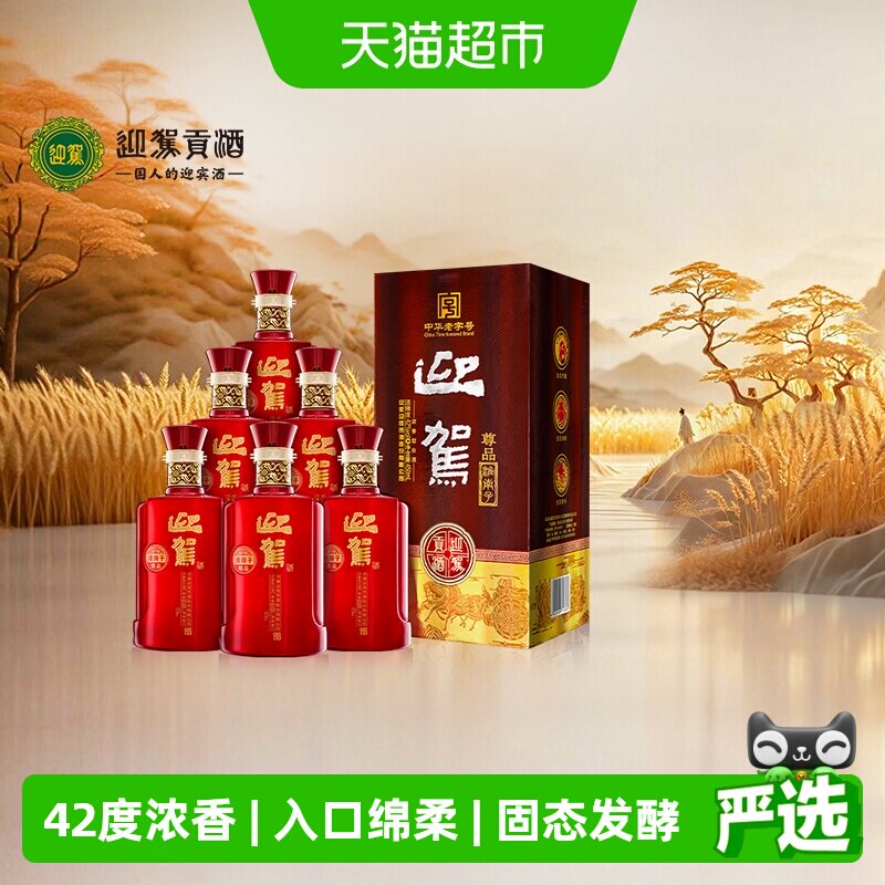 迎驾贡酒淮南子尊品浓香型白酒42度450ml*6瓶整箱装 自饮自酌聚会