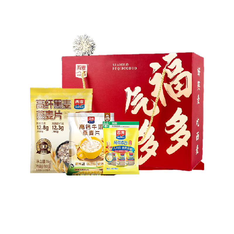 西麦福气多多礼盒即食燕麦片节日送礼健康营养早餐冲饮谷物代餐,咖啡/麦片/冲饮,多谷物麦片,淘宝优惠券,粉丝福利购,淘宝优惠卷