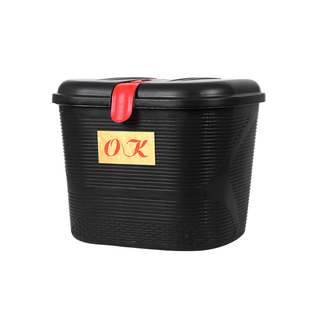 电动车防盗头盔筐带锁车篮通用防雨水电瓶车车篓封闭头盔箱大号筐