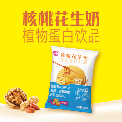 天友核桃花生奶植物蛋白饮品180mlX20袋装常温包装整箱