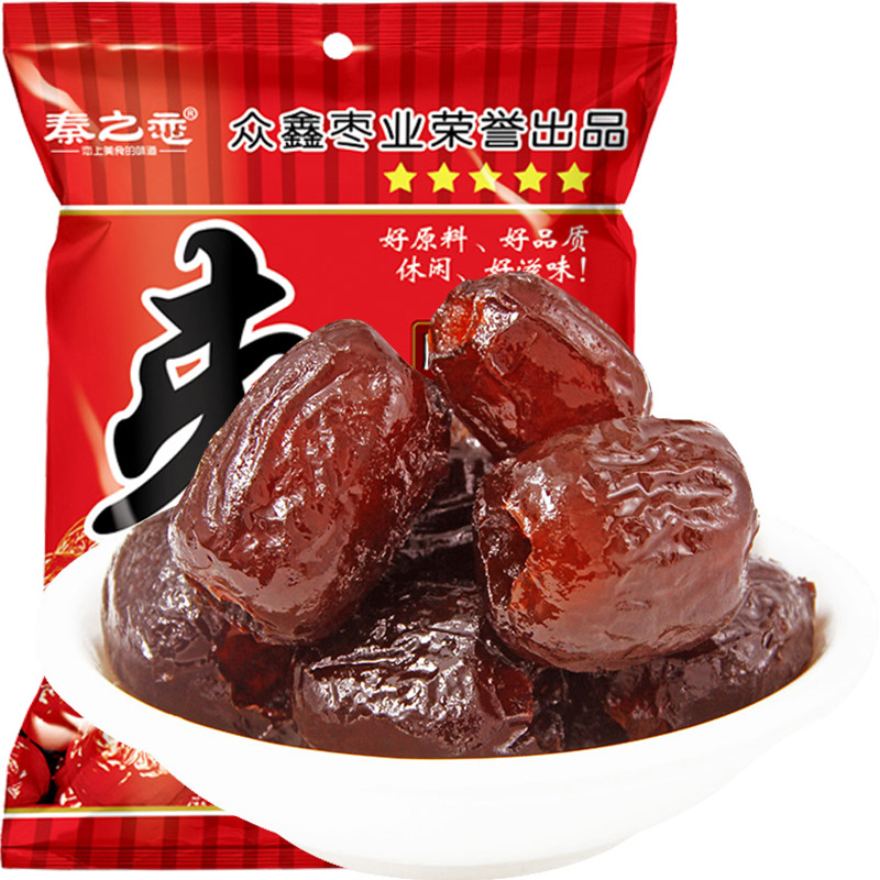 秦之恋无核阿胶蜜枣250g大红枣蜜饯果干果脯女生休闲零食特产