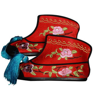 戏曲花旦彩鞋女快靴京越剧武旦打鞋戏剧用品刀马旦穆桂英绣花兵鞋