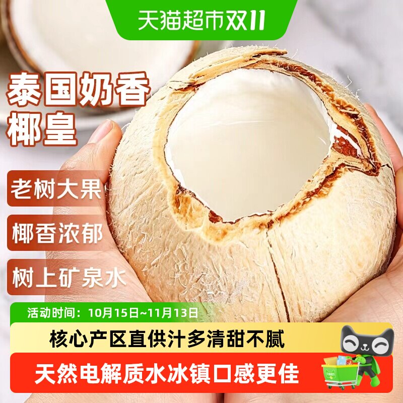 泰国进口牛奶椰皇大果新鲜椰青椰白水果老椰子香水椰整箱