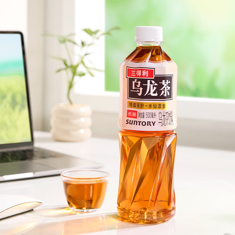 三得利乌龙茶饮料500ml非原箱无糖乌龙茶大瓶0糖0脂健康饮品