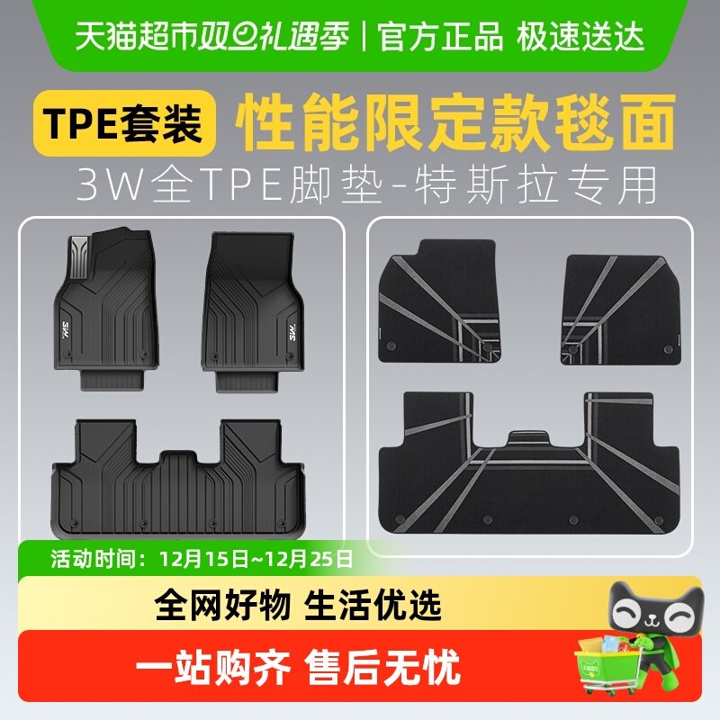 3w全TPE脚垫特斯拉新款设计毯面