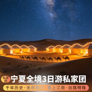 宁夏银川中卫3日游五湖穿越/沙坡头/66公路/影视城/星空沙漠露营