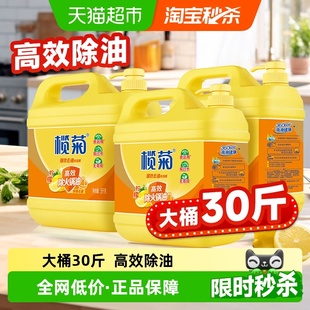 榄菊洗洁精大桶5kgx3家庭装 柠檬大瓶商用餐饮洗涤剂 家用实惠装