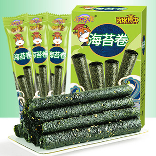 兒時故事皮皮博士無添加劑超值嘎嘣脆海苔卷兒童休閑零食凈重27g