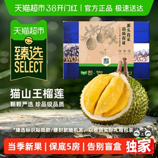 臻选 市舶士马来西亚进口D197猫山王榴莲整果AA液氮冷冻年货礼盒