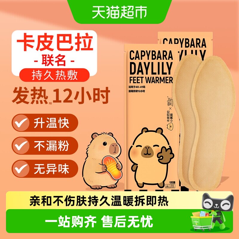萱草卡皮巴拉联名发热鞋垫图片