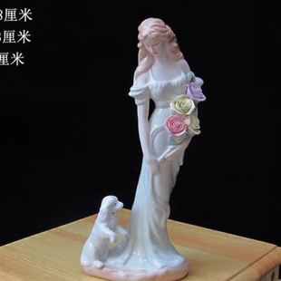 陶瓷美女家居装 陶瓷人物摆设摆件 西洋美女瓷器工艺品 欧式 饰结婚