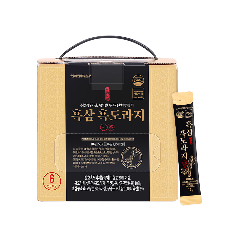 高丽参韩国黑参液甘草生姜汤药食同源人参发酵黑桔梗茶