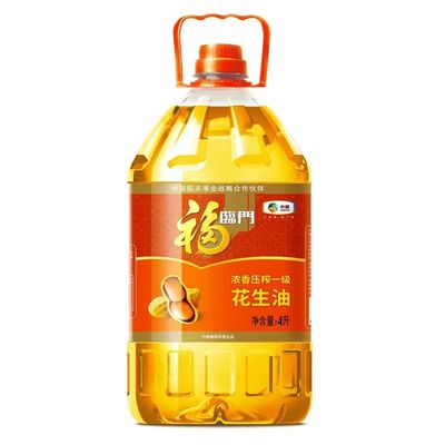 中粮福临门浓香压榨一级花生油4L 食用油4升家用