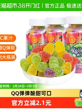 棵力果酸Q糖208gQ弹酸甜多种水果味富含维C真实果汁添加儿童零食
