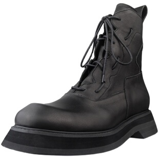 奈瑟【暗黑】马丁靴男秋冬季靴子男靴男士皮靴中帮厚底松糕鞋潮