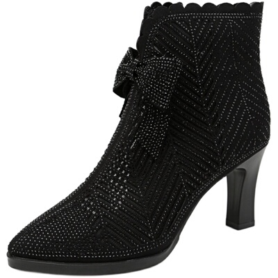 春夏季女鞋镂空网靴高跟鞋子春秋短靴女网靴网纱靴子透气舒适单靴