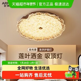 ARROW/箭牌卧室吸顶灯2026年新款中古风轻奢护眼创意莲叶房间灯具