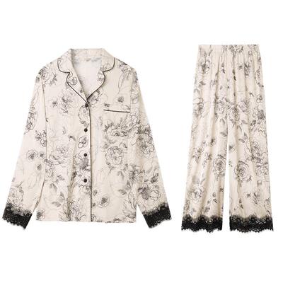 noirtease薄款性感蕾丝长袖睡衣