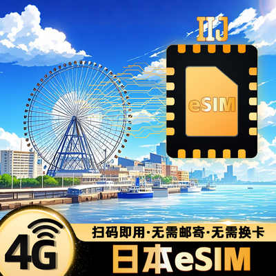 日本流量上网卡4G手机电话卡3-15天东京大阪旅游高速流量eSIM