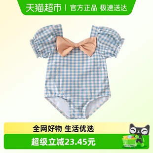 薄款 可爱女宝宝连体泳装 儿童海边游泳衣 新款 班喜迪女童泳衣夏季