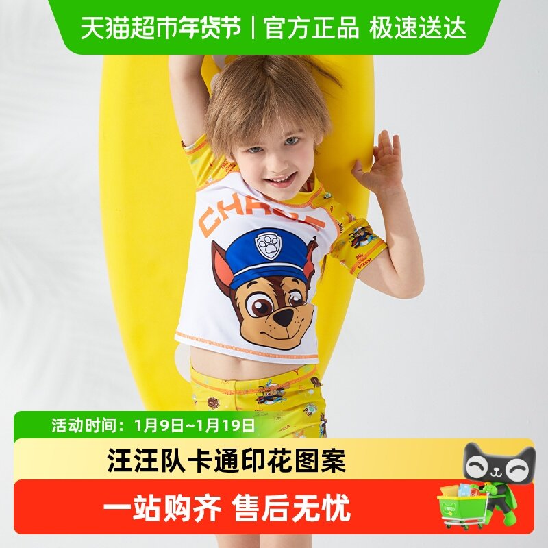 汪汪队男童分体游泳衣男孩夏季泳裤中小童泳装女童卡通穿脱方便