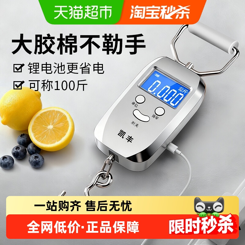 凯丰迷你手提电子秤便携式高精度家用快递称小秤弹簧小型手拿