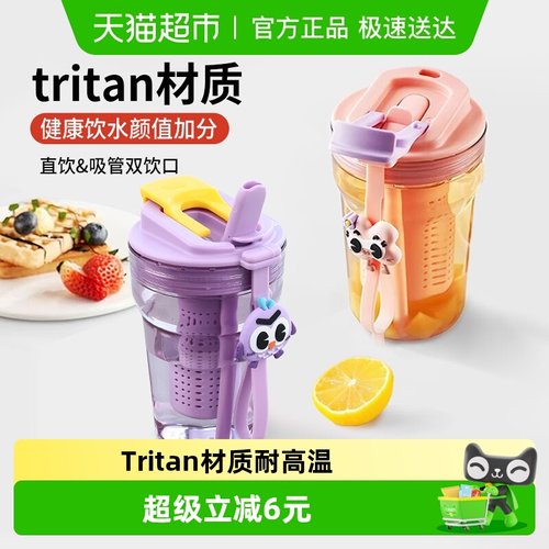 耐高温双饮口水杯tritan咖啡杯