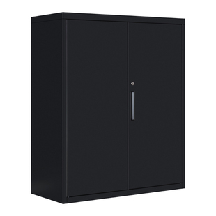 黑色矮柜办公文件柜铁皮柜加宽移门钢制资料柜储物柜档案柜隔断柜