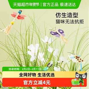 包邮 福丸昆虫系列猫咪逗猫棒长杆飘带铃铛耐咬自嗨解闷玩具