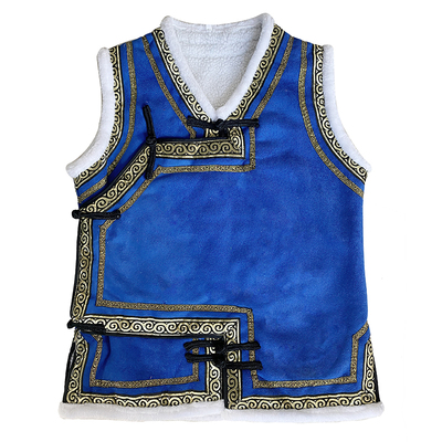 蒙古元素鹿皮绒马夹坎肩生活装