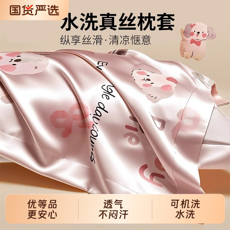 水洗冰丝枕套一对48cmx74cm家用真丝枕头套2025新款整套