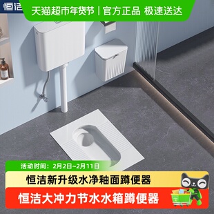 恒洁家用蹲便器蹲坑式蹲厕便池冲水箱整套便盆家用卫生间大便厕所