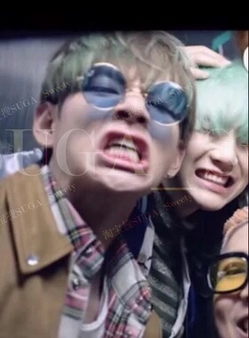 阿米特价】金泰亨V防弹少年团BTSrunmv同款金属圆形眼镜墨镜