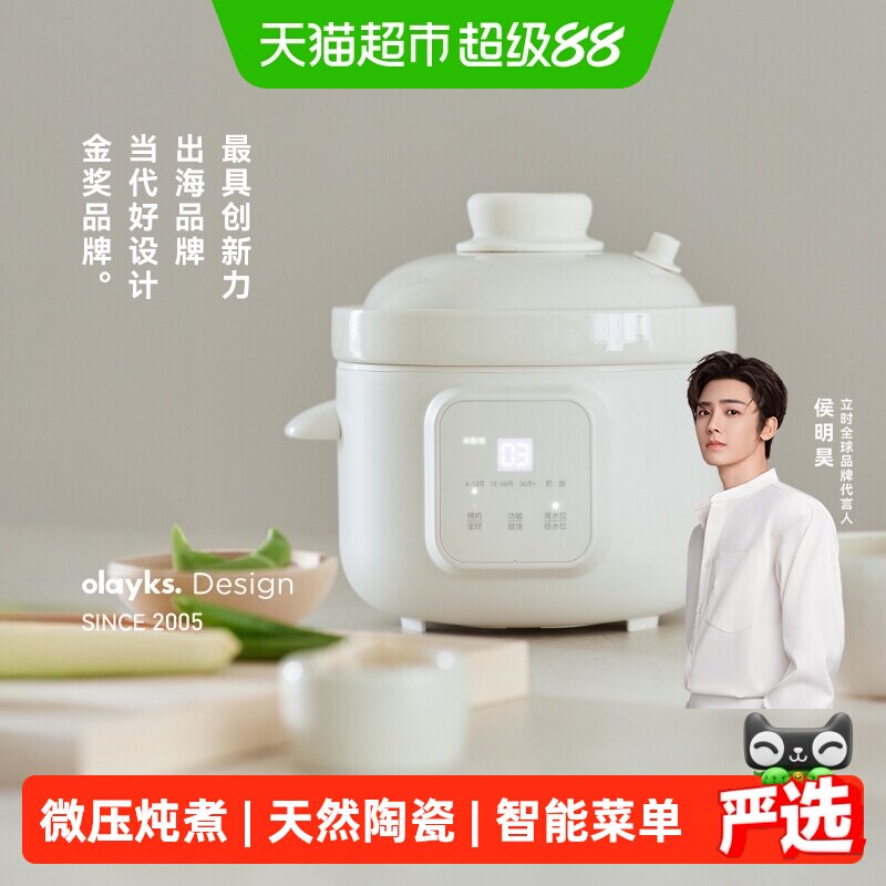 olayks微压米油辅食锅宝宝煮粥炖汤分月龄婴儿电炖锅炖盅BB煲 - 实物图