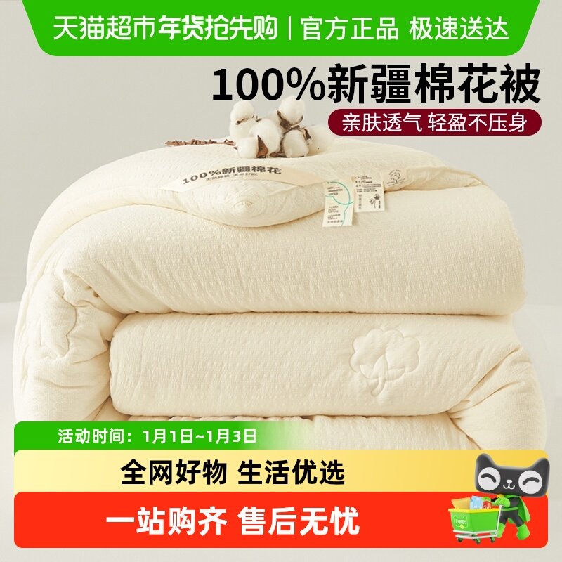 无印良品新疆棉花被子冬被加厚保暖棉被春秋单人学生宿舍冬季被芯