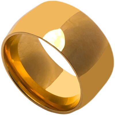 金色夸张戒指素圈钛钢女ins潮不