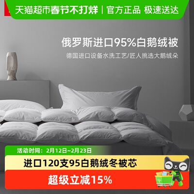 斯诺曼95白鹅绒加厚双人冬被