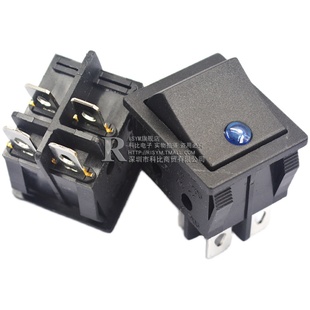 KCD4船型开关船形开关小翘板电源按钮摁钮6脚电子按压式带灯250V