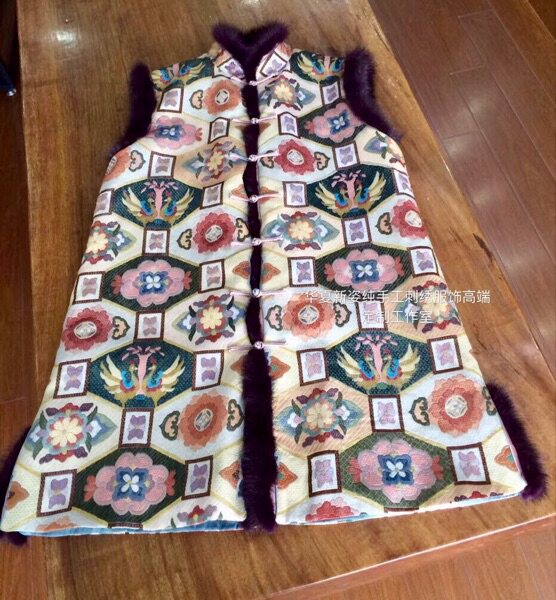 老缂丝收藏品寸金缂丝织物之圣精品苏绣戳纱绣旗袍棉袄刺绣礼品