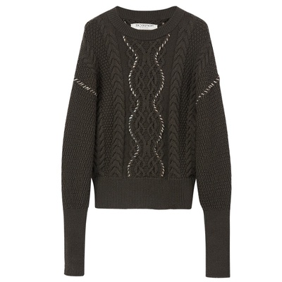 EXCEPTION工艺撞色宽松圆领女装