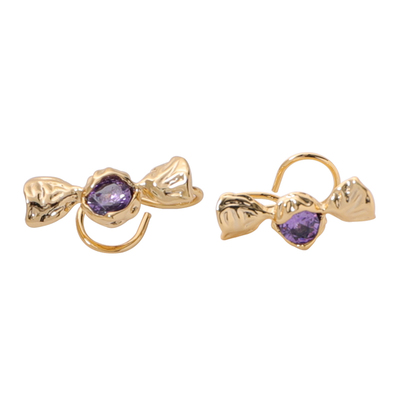 浮漾小巧简约甜美紫色锆石糖果