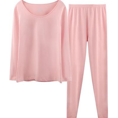 稻草人女秋衣秋裤棉莱卡薄款