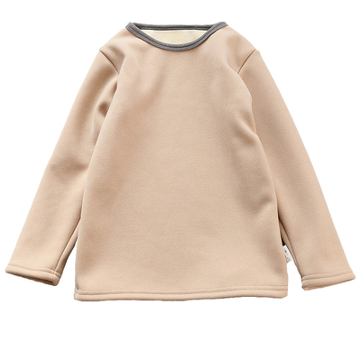 加绒加厚秋冬女童圆领保暖打底衫