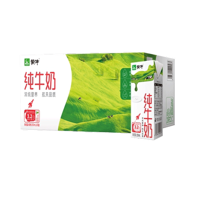 【限时秒杀】蒙牛纯牛奶 200mL*24盒整箱早餐奶灭菌乳