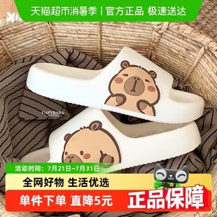 细细条 男女夏季 居家一字凉拖防滑浴室洗澡趣味卡皮巴拉休闲拖鞋